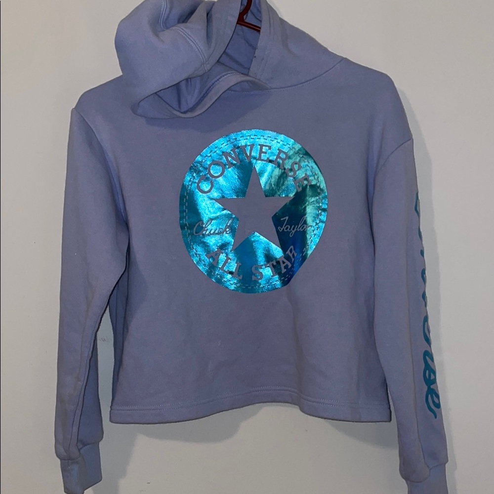 Kids Converse Cropped Lavender Hoodie